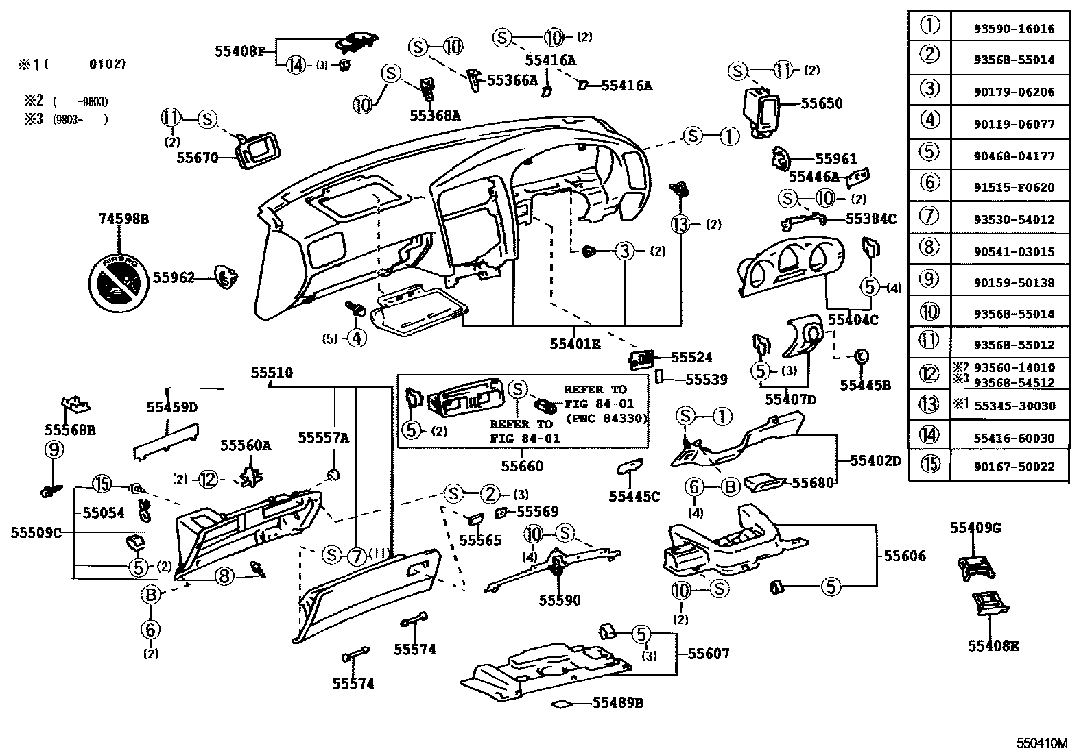 5501 — INSTRUMENT PANEL & GLOVE COMPARTMENT