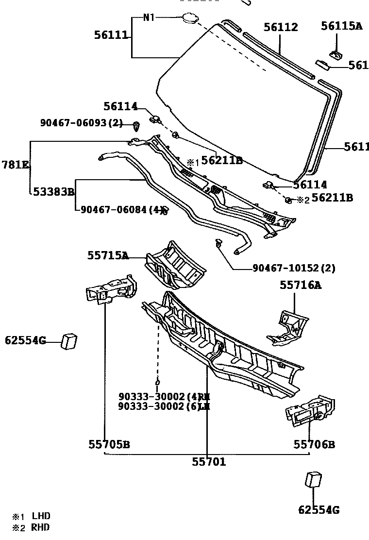 5503 — COWL PANEL & WINDSHIELD GLASS