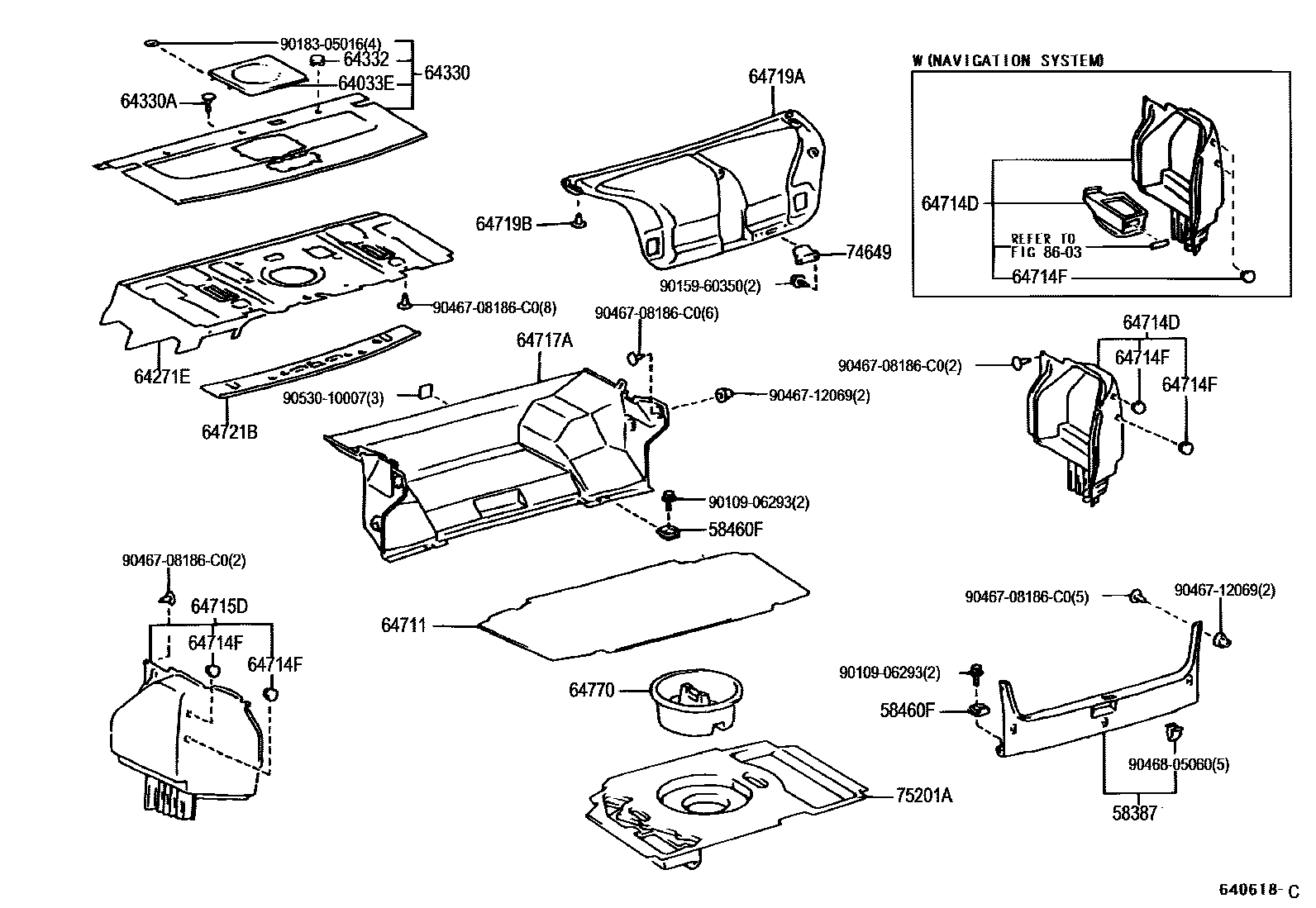 6403 — PACKAGE TRAY PANEL & LUGGAGE COMPARTMENT MAT