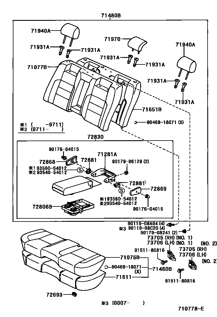 7102 — REAR SEAT & SEAT TRACK