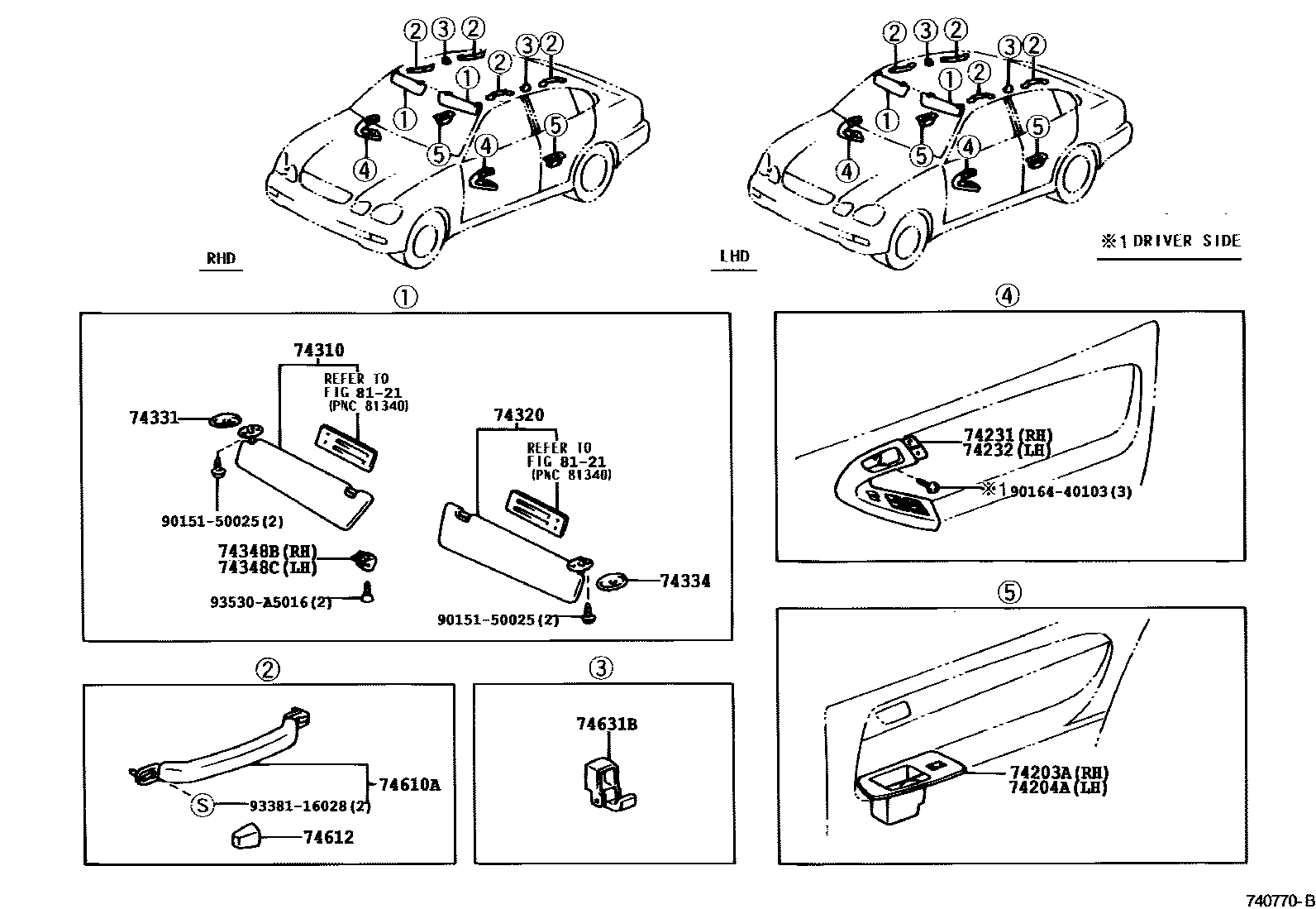 7401 — ARMREST & VISOR