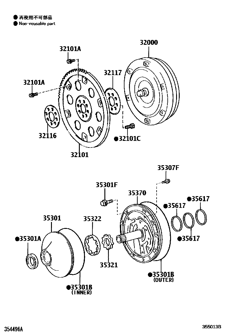 3502 — TORQUE CONVERTER, FRONT OIL PUMP & CHAIN (ATM)