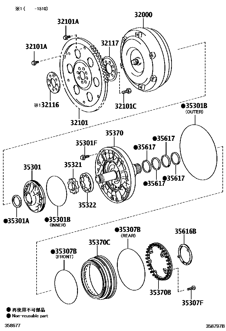 3502 — TORQUE CONVERTER, FRONT OIL PUMP & CHAIN (ATM)