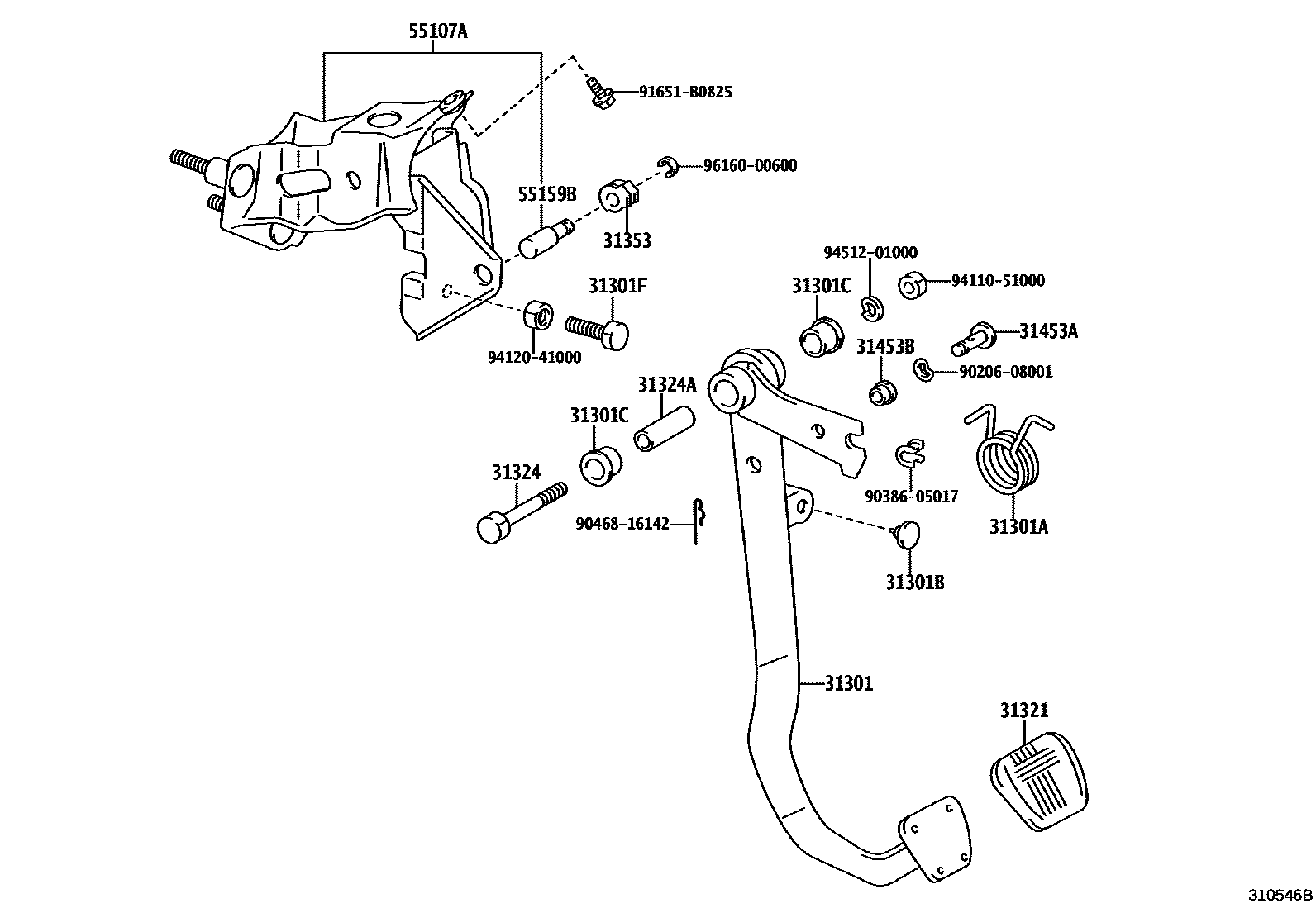 3102 — CLUTCH PEDAL & FLEXIBLE HOSE
