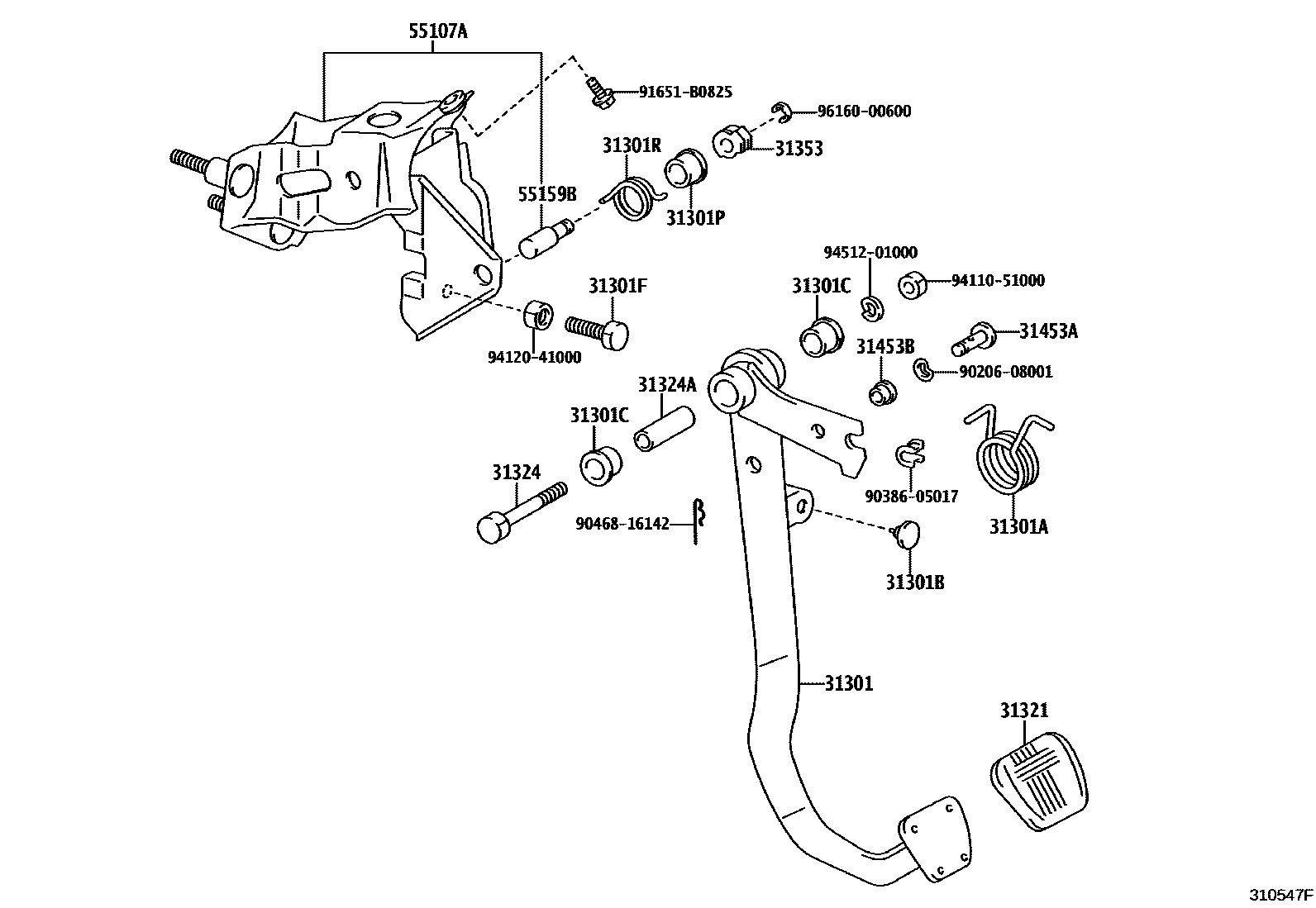 3102 — CLUTCH PEDAL & FLEXIBLE HOSE