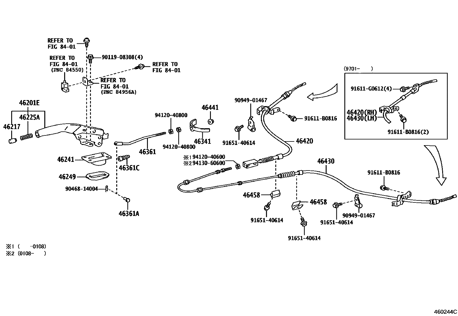 4601 — PARKING BRAKE & CABLE
