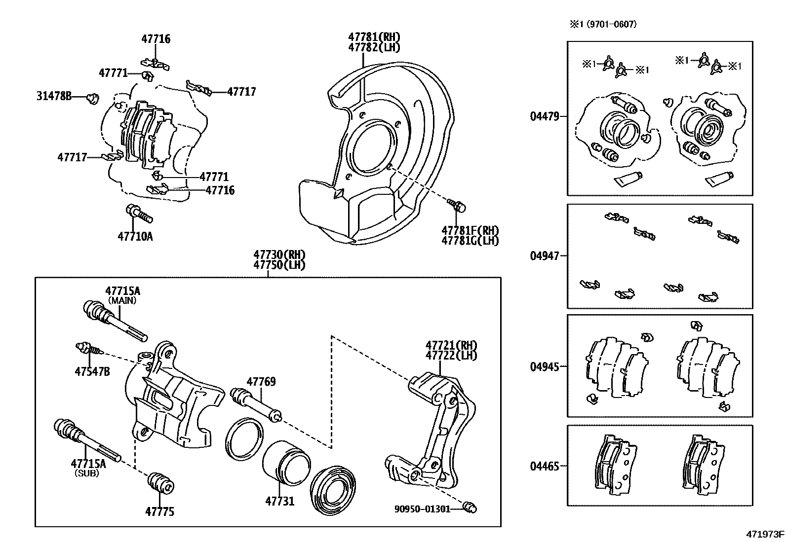 4705 — FRONT DISC BRAKE CALIPER & DUST COVER