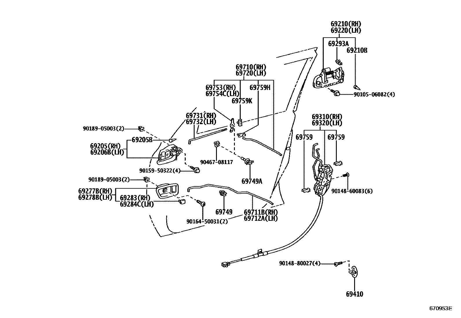 6703 — FRONT DOOR LOCK & HANDLE