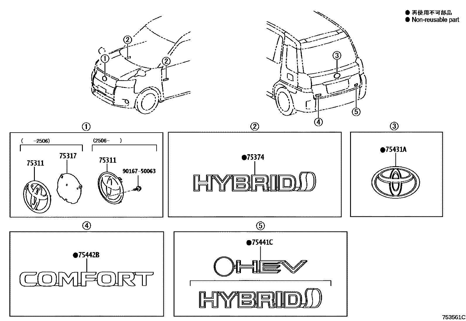 7501 — EMBLEM & NAME PLATE (EXTERIOR & INTERIOR)