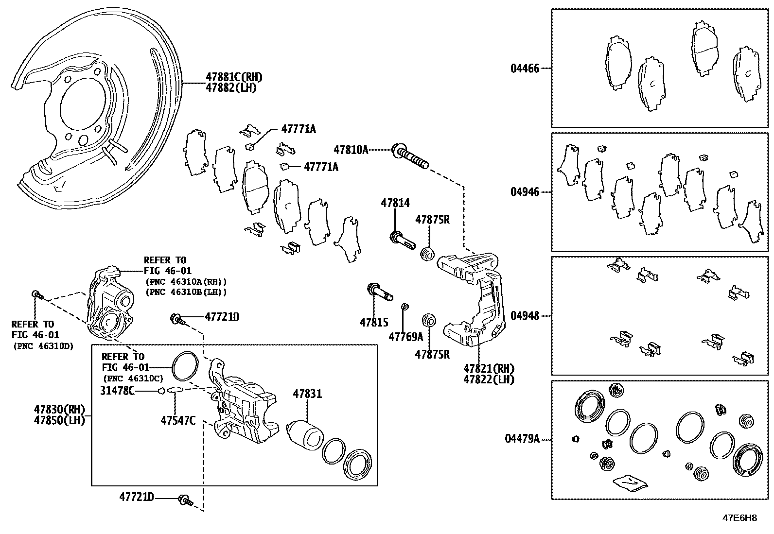 4707 — REAR DISC BRAKE CALIPER & DUST COVER