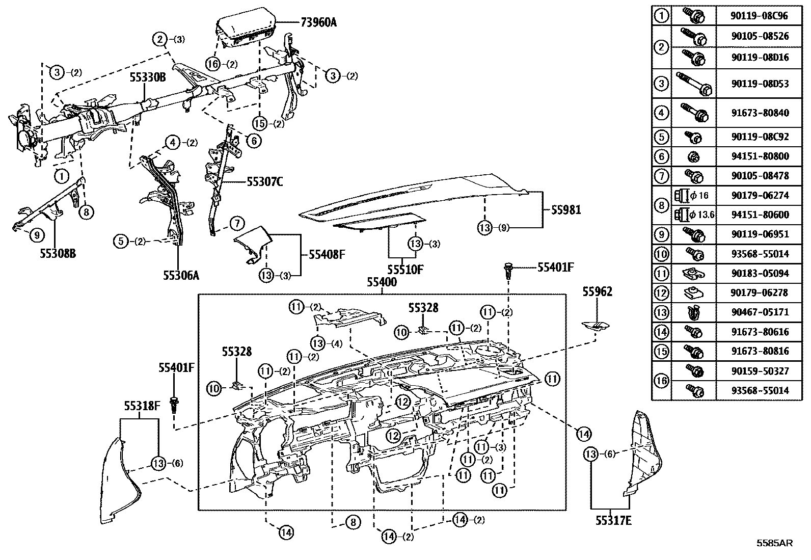5501 — INSTRUMENT PANEL & GLOVE COMPARTMENT