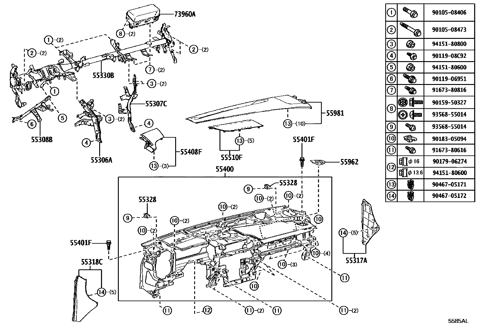 5501 — INSTRUMENT PANEL & GLOVE COMPARTMENT