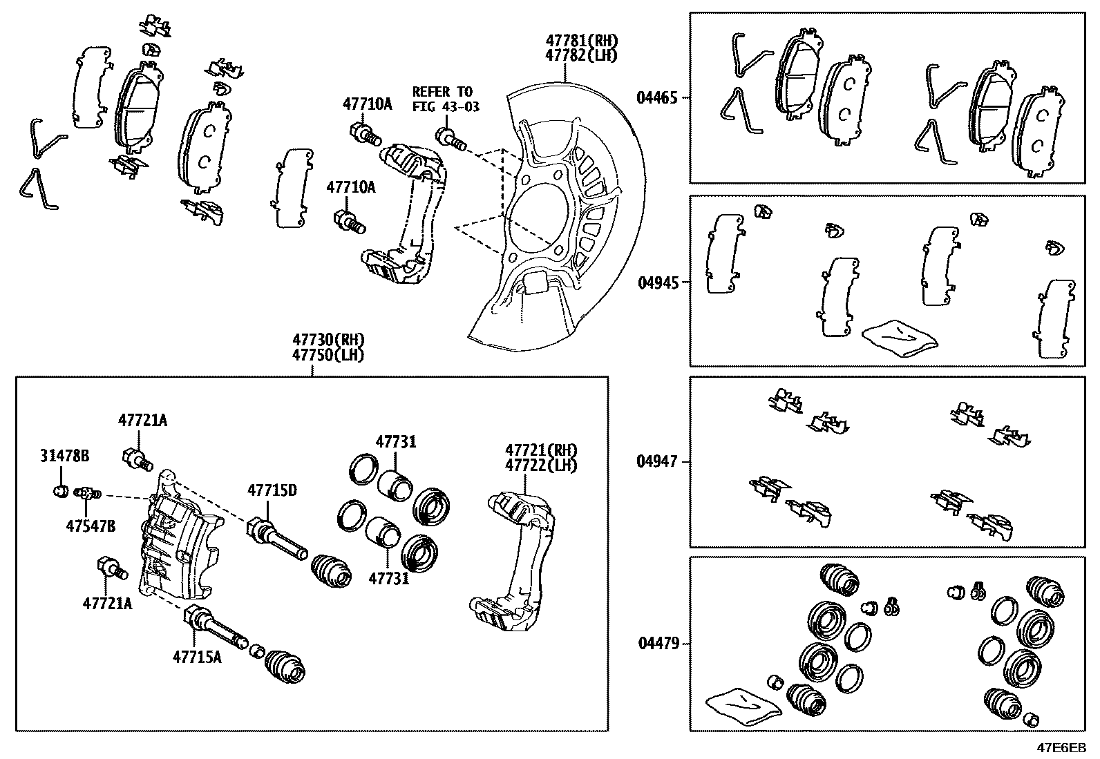 4705 — FRONT DISC BRAKE CALIPER & DUST COVER