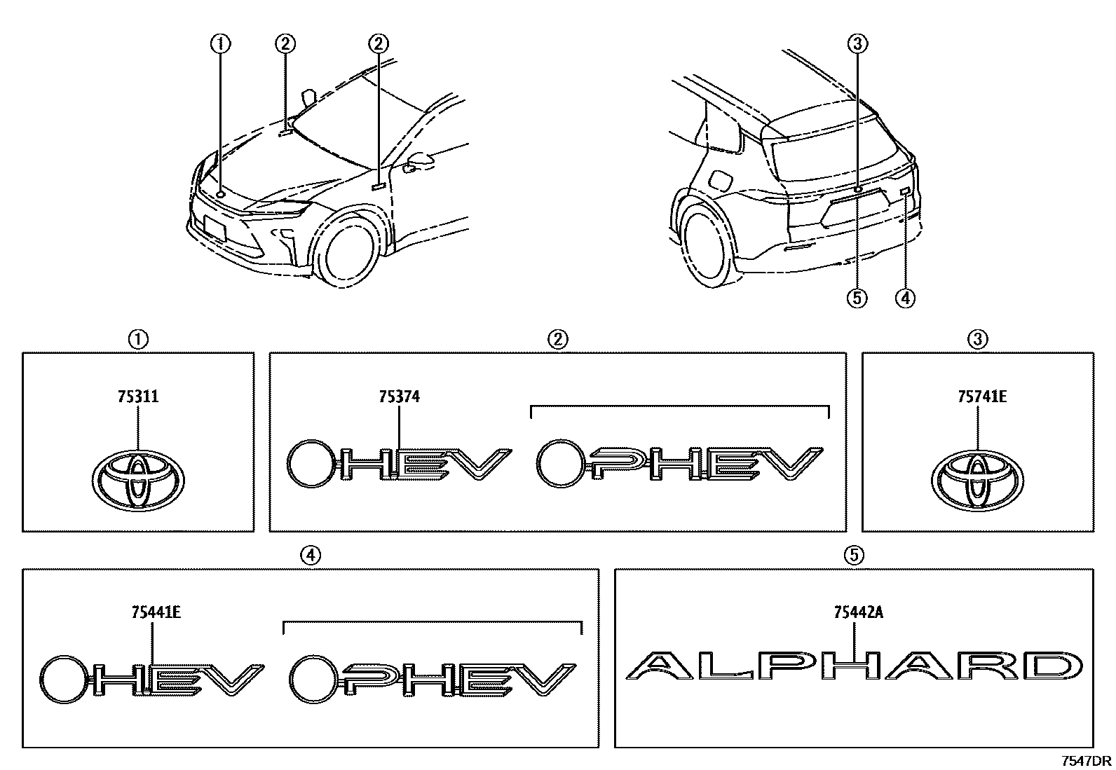 7501 — EMBLEM & NAME PLATE (EXTERIOR & INTERIOR)