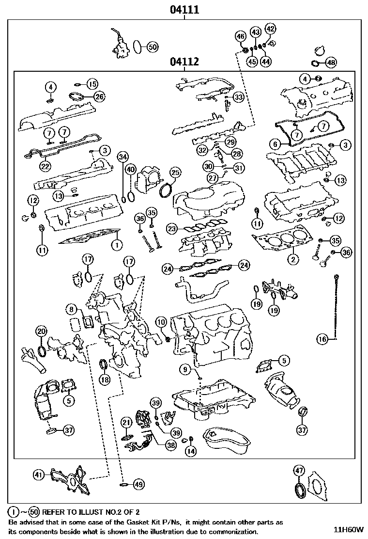 1103 — ENGINE OVERHAUL GASKET KIT