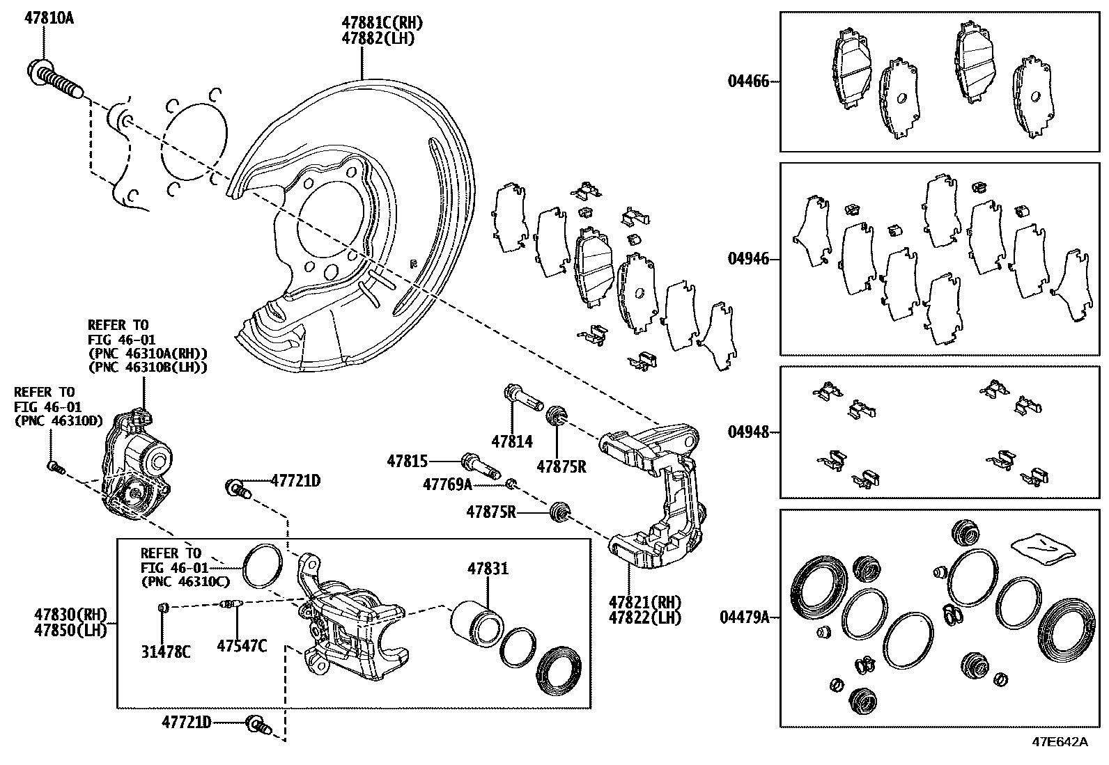 4707 — REAR DISC BRAKE CALIPER & DUST COVER