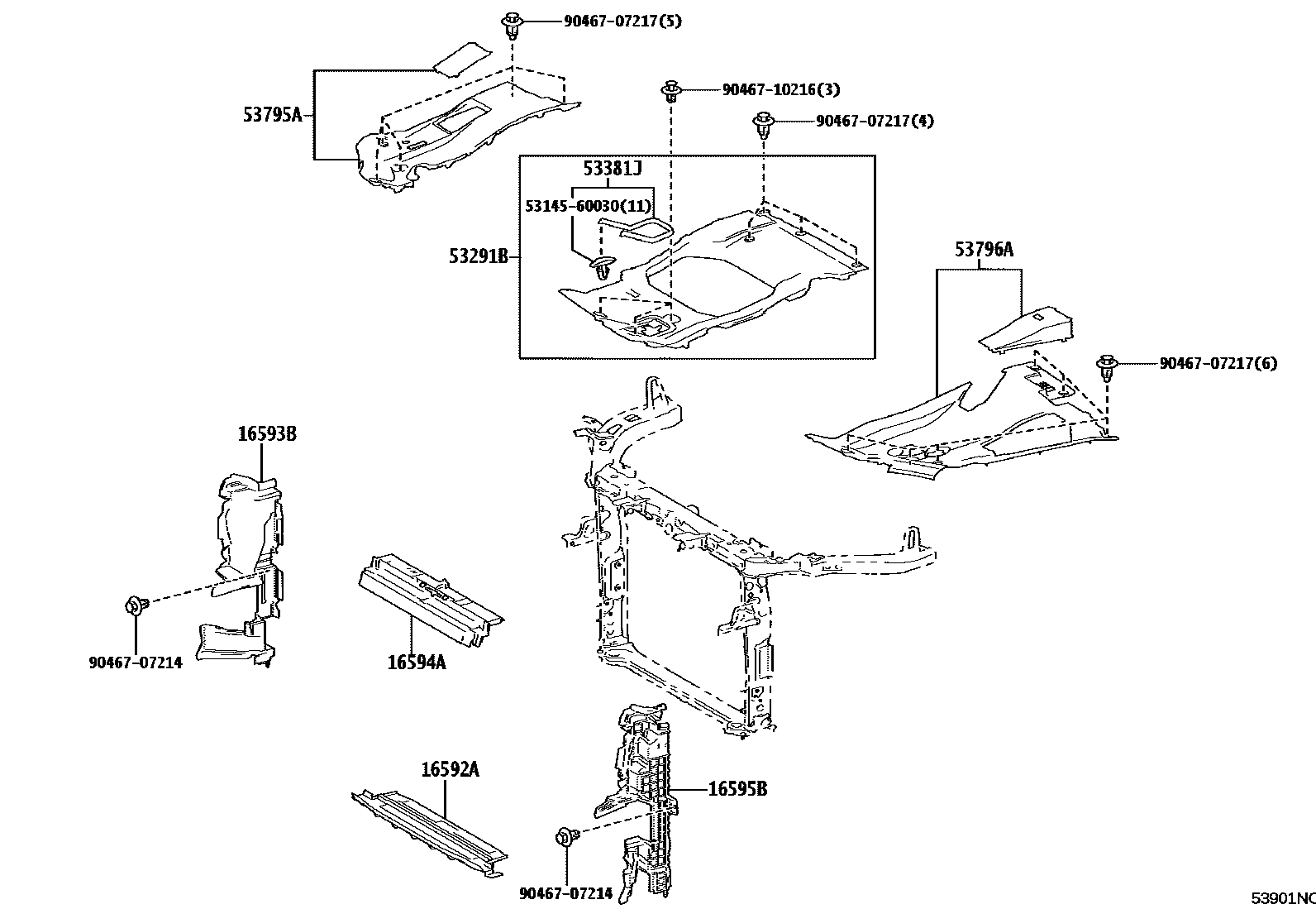 5304 — FRONT FENDER APRON & DASH PANEL