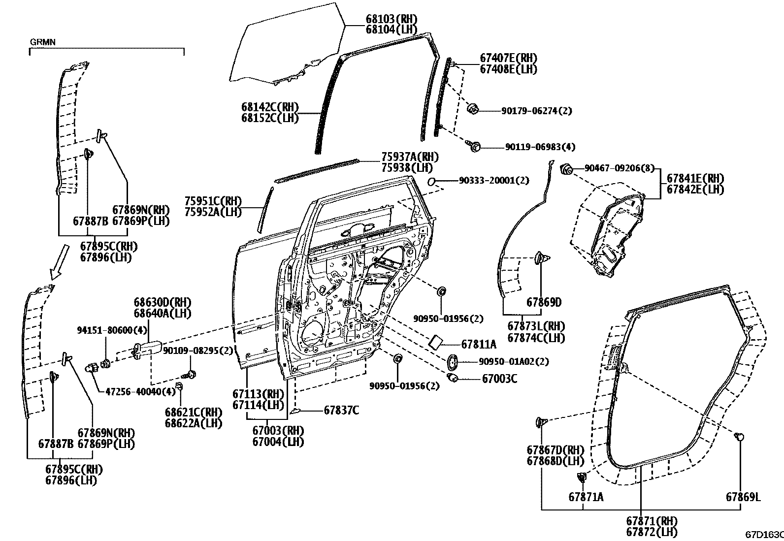 6705 — REAR DOOR PANEL & GLASS