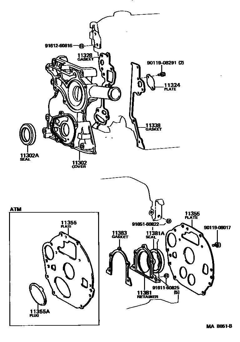 1106 — TIMING GEAR COVER & REAR END PLATE