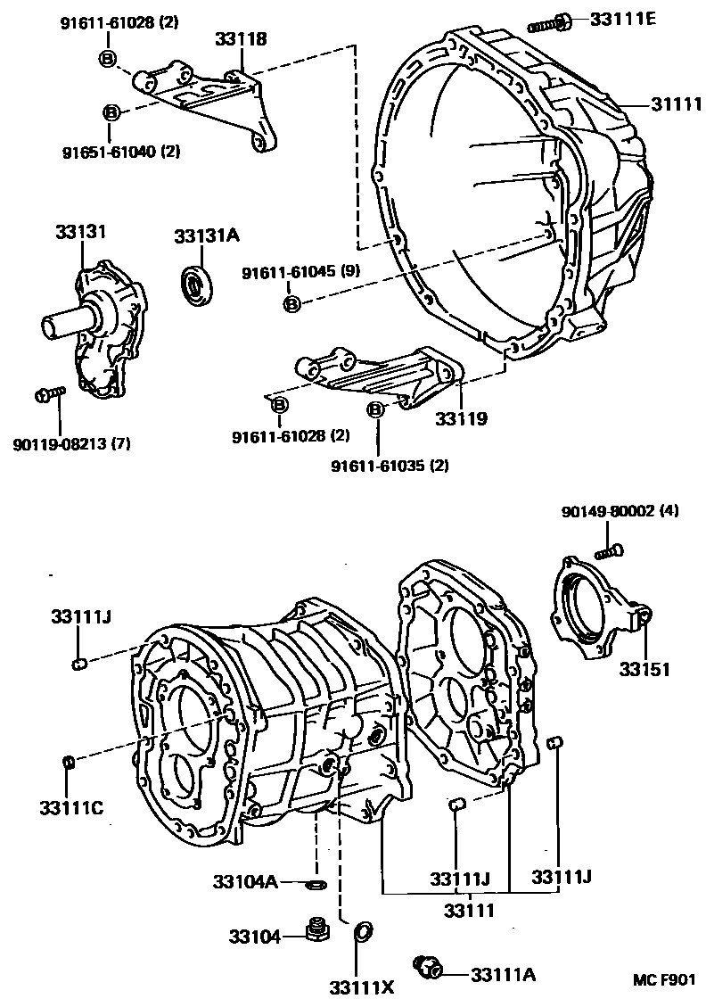 3302 — CLUTCH HOUSING & TRANSMISSION CASE (MTM)