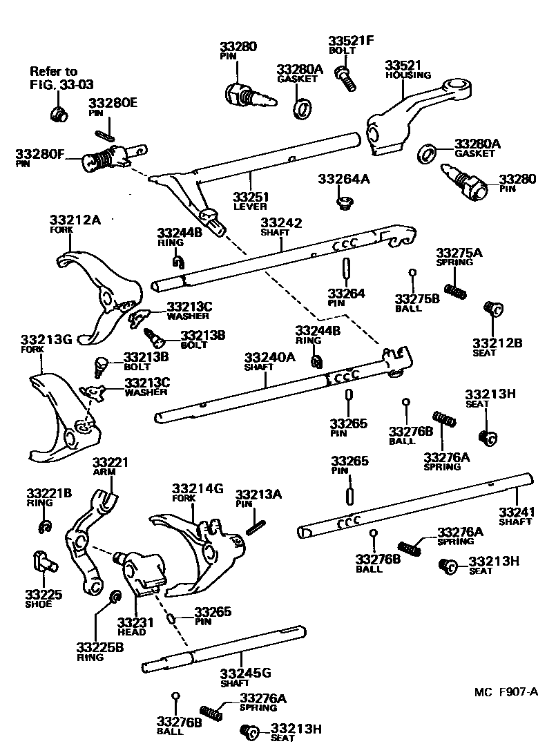 3307 — GEAR SHIFT FORK & LEVER SHAFT (MTM)