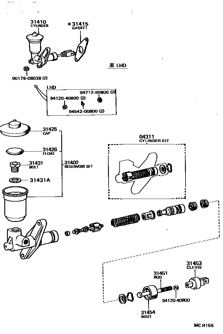 3103 — CLUTCH MASTER CYLINDER