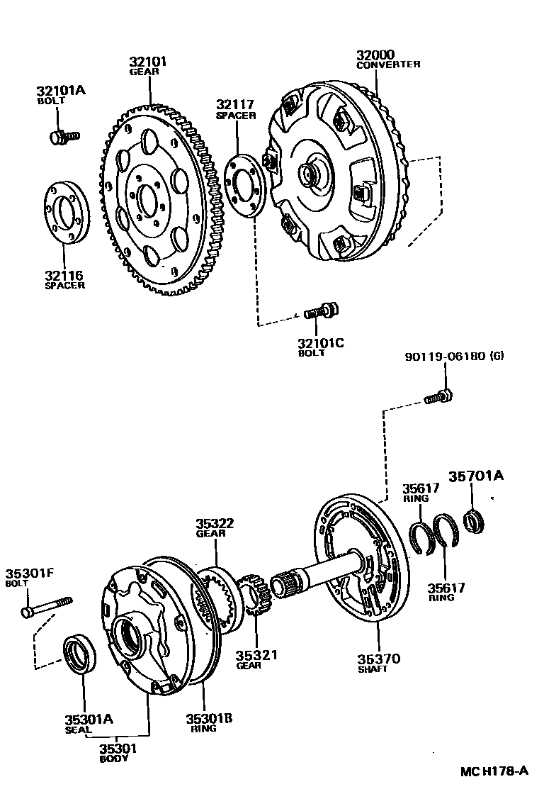 3502 — TORQUE CONVERTER, FRONT OIL PUMP & CHAIN (ATM)