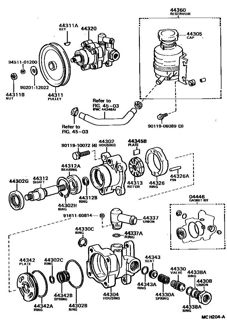 4502 — VANE PUMP & RESERVOIR (POWER STEERING)