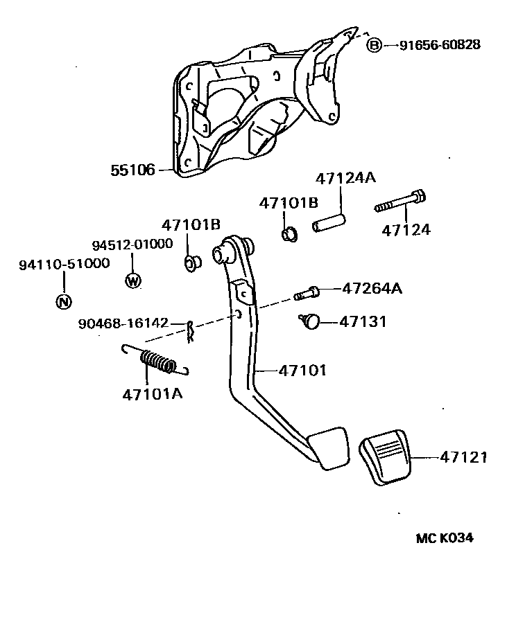 4701 — BRAKE PEDAL & BRACKET
