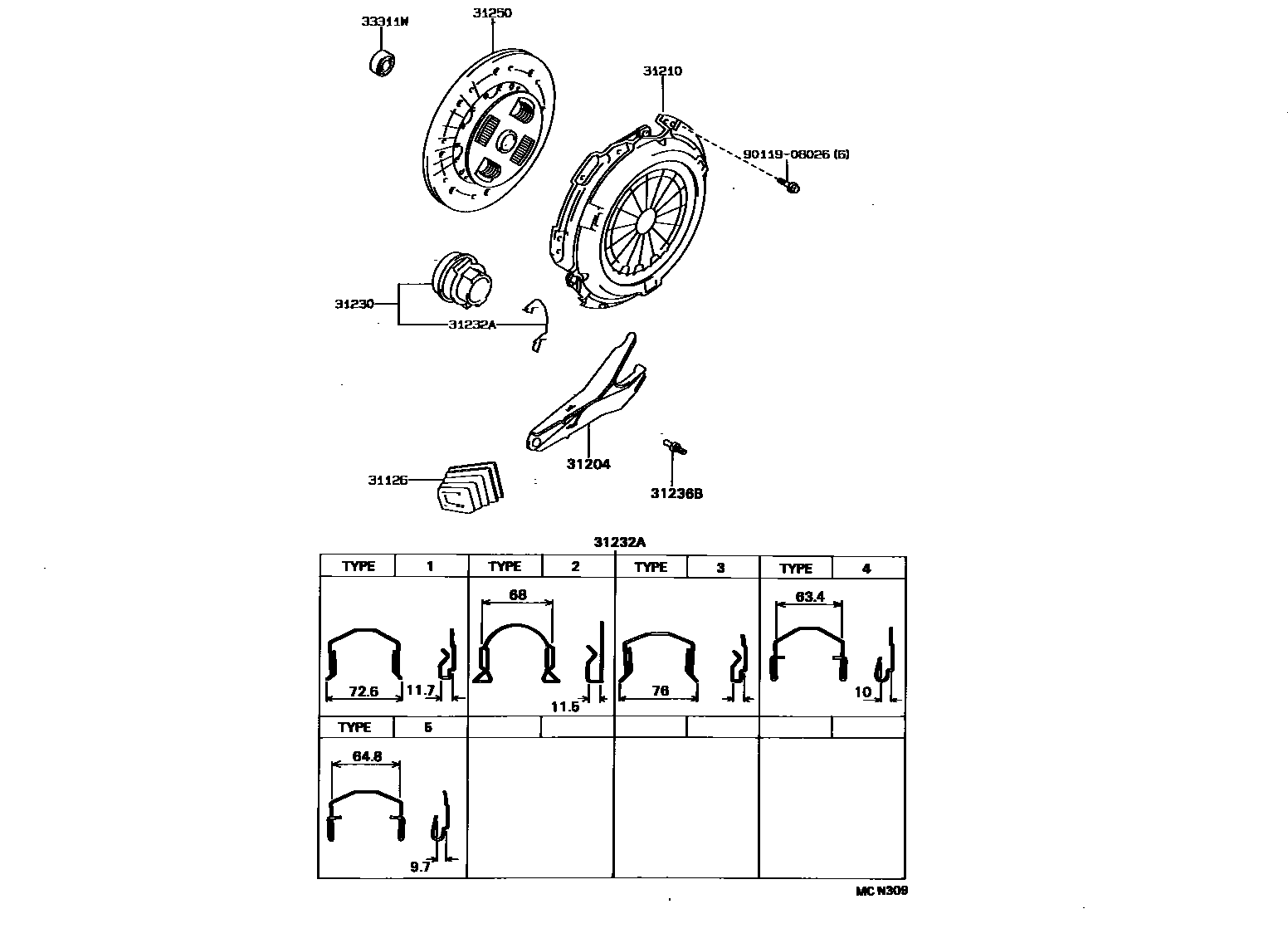 3101 — CLUTCH & RELEASE FORK