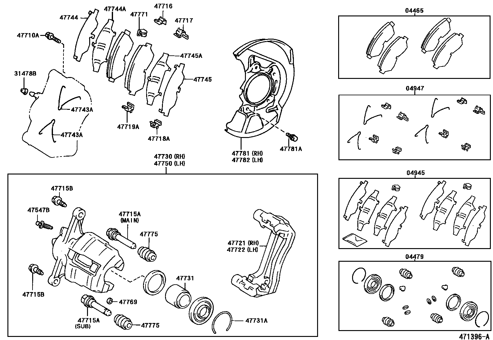 4705 — FRONT DISC BRAKE CALIPER & DUST COVER