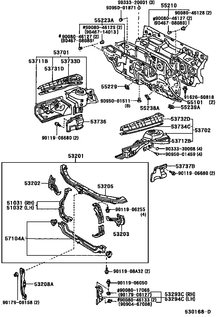 5304 — FRONT FENDER APRON & DASH PANEL