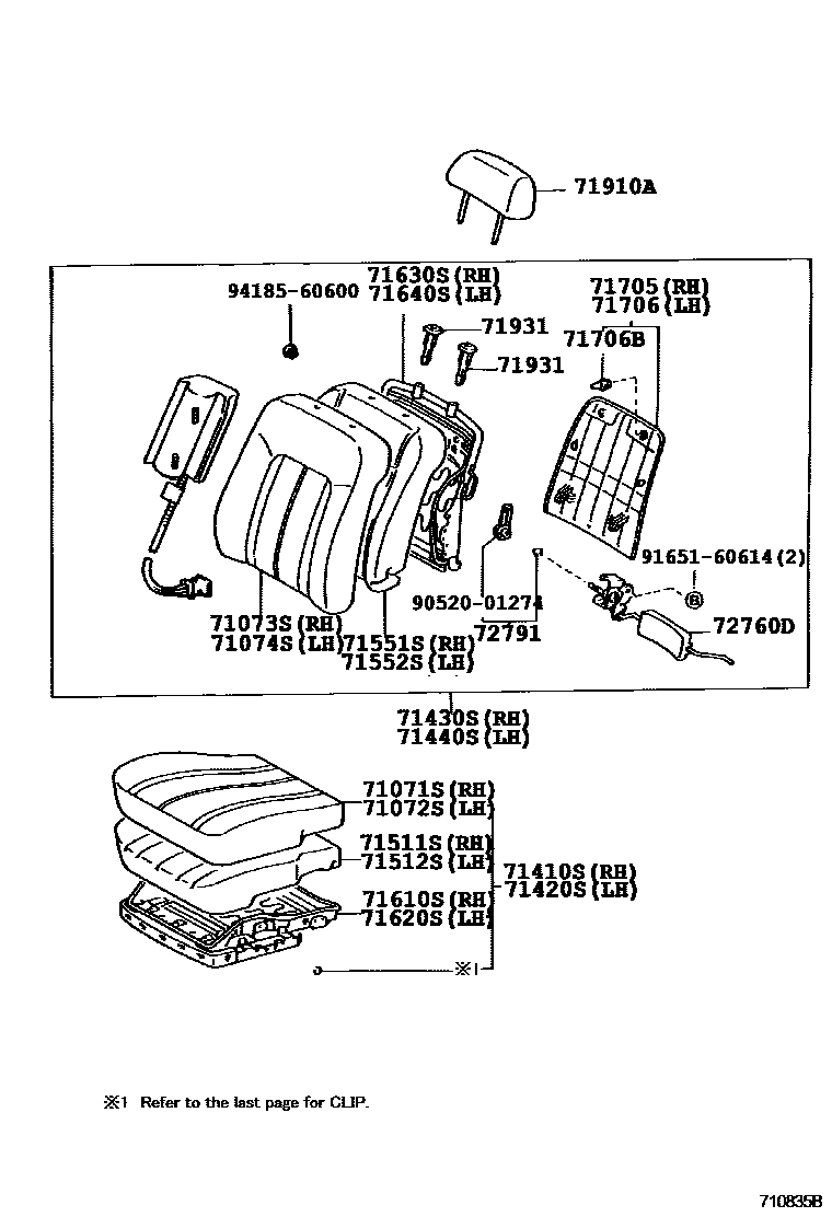 7101 — FRONT SEAT & SEAT TRACK
