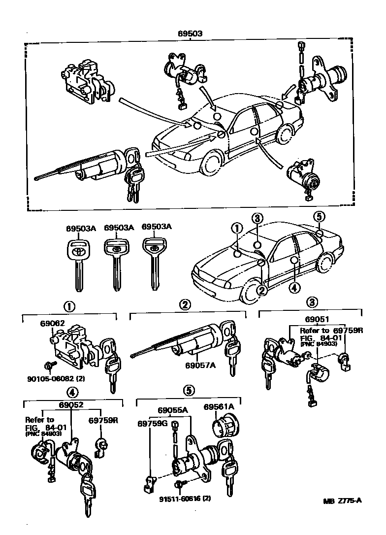 6712 — LOCK CYLINDER SET