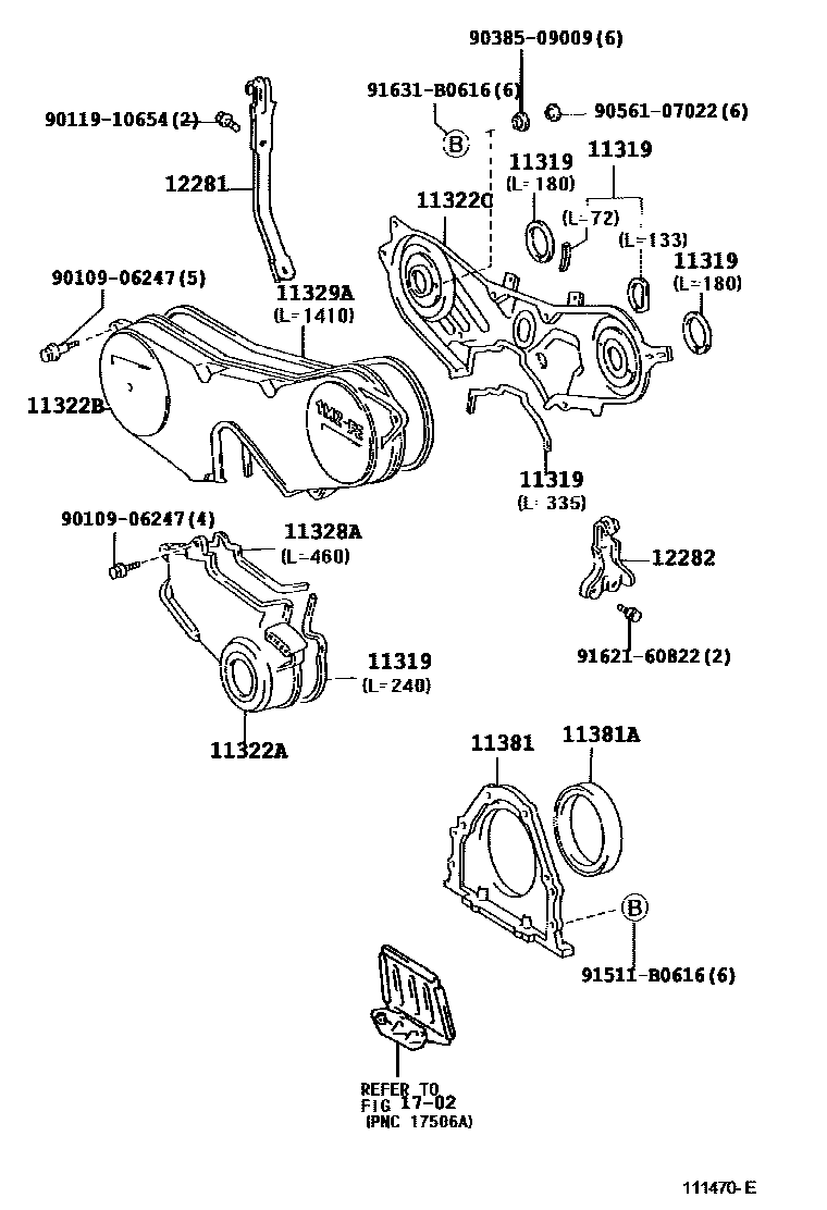 1106 — TIMING GEAR COVER & REAR END PLATE