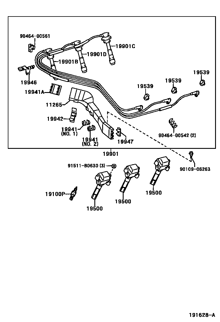 1901 — IGNITION COIL & SPARK PLUG / GLOW PLUG