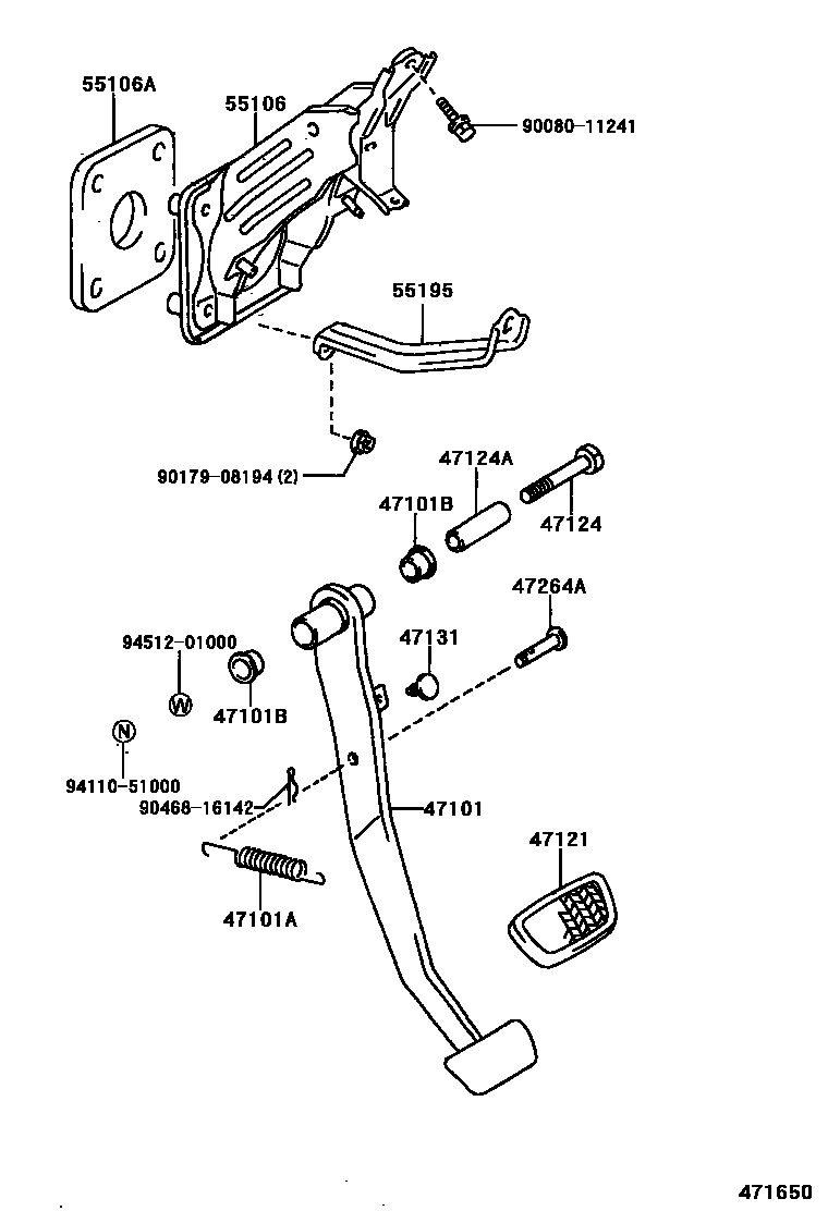 4701 — BRAKE PEDAL & BRACKET