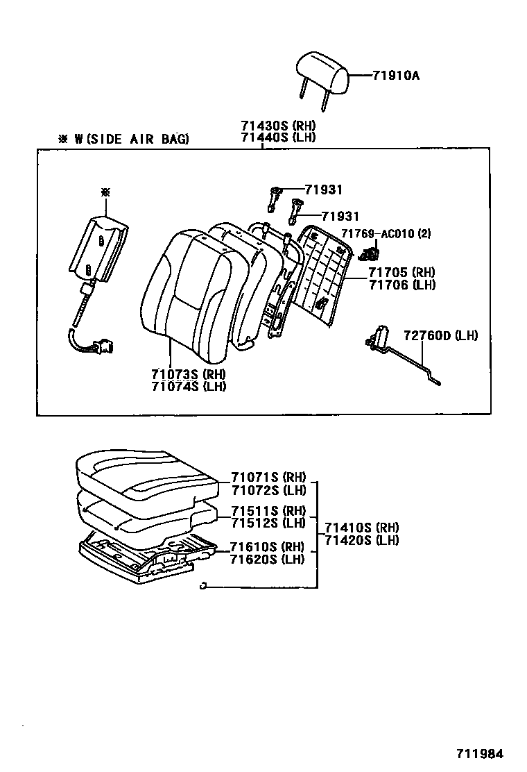 7101 — FRONT SEAT & SEAT TRACK