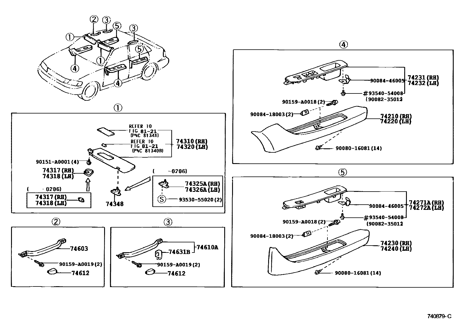 7401 — ARMREST & VISOR