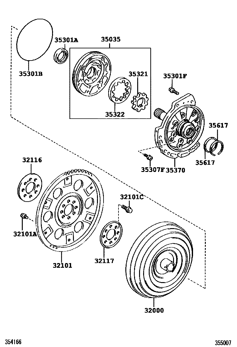 3502 — TORQUE CONVERTER, FRONT OIL PUMP & CHAIN (ATM)