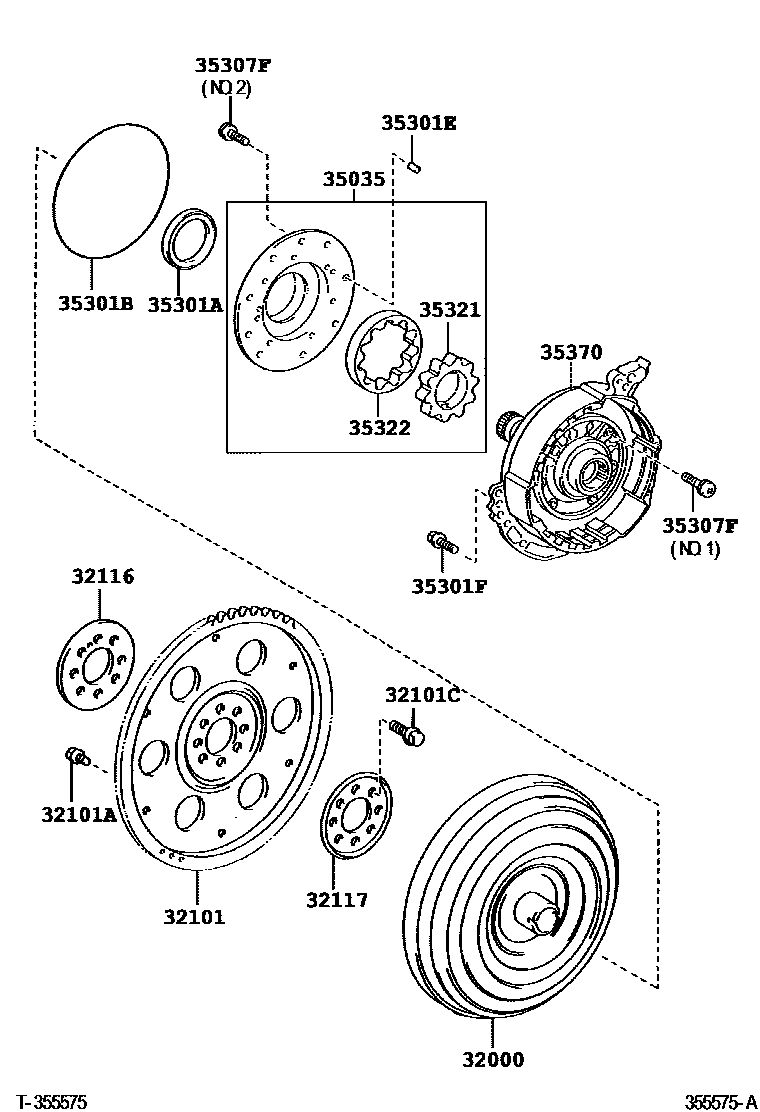 3502 — TORQUE CONVERTER, FRONT OIL PUMP & CHAIN (ATM)