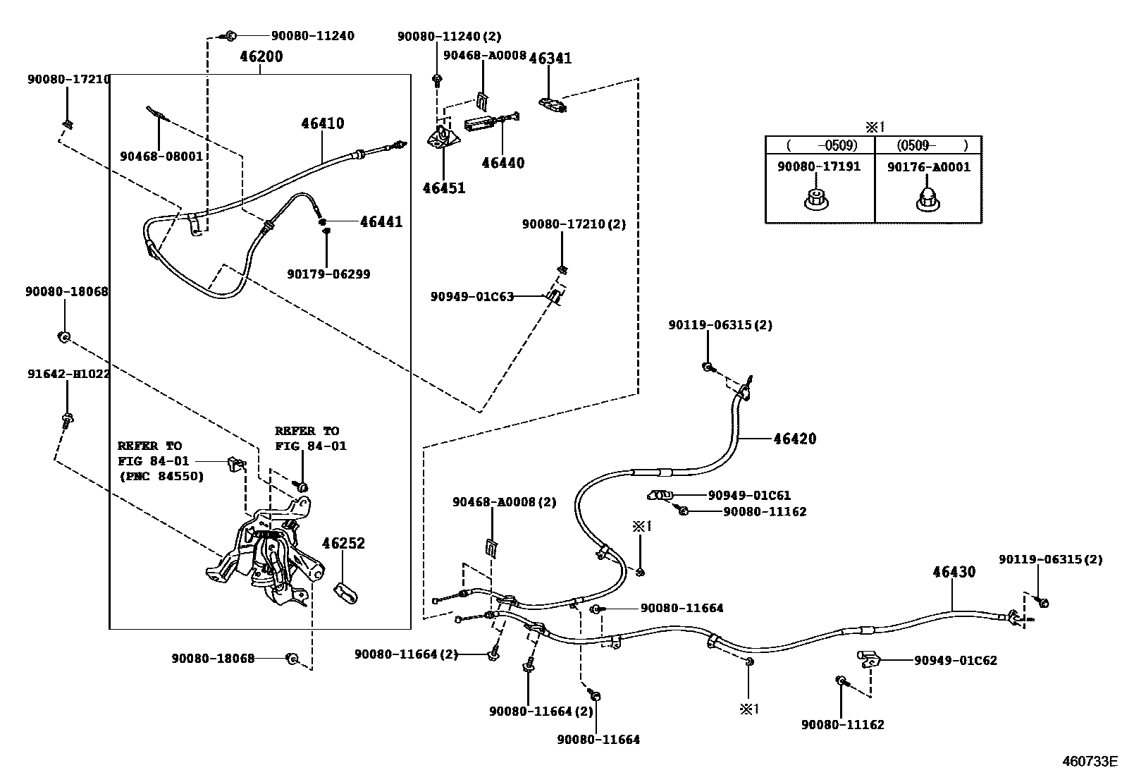 4601 — PARKING BRAKE & CABLE