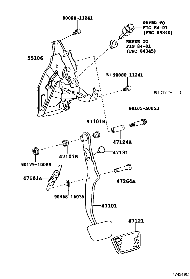 4701 — BRAKE PEDAL & BRACKET