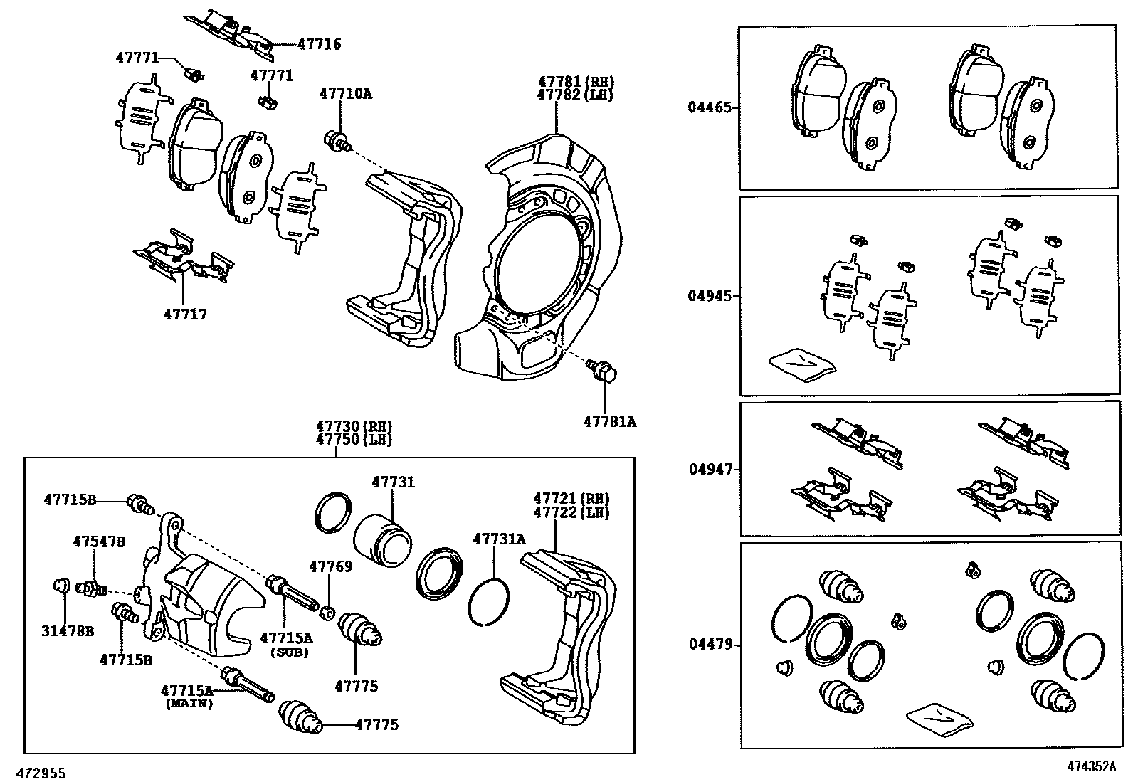 4705 — FRONT DISC BRAKE CALIPER & DUST COVER