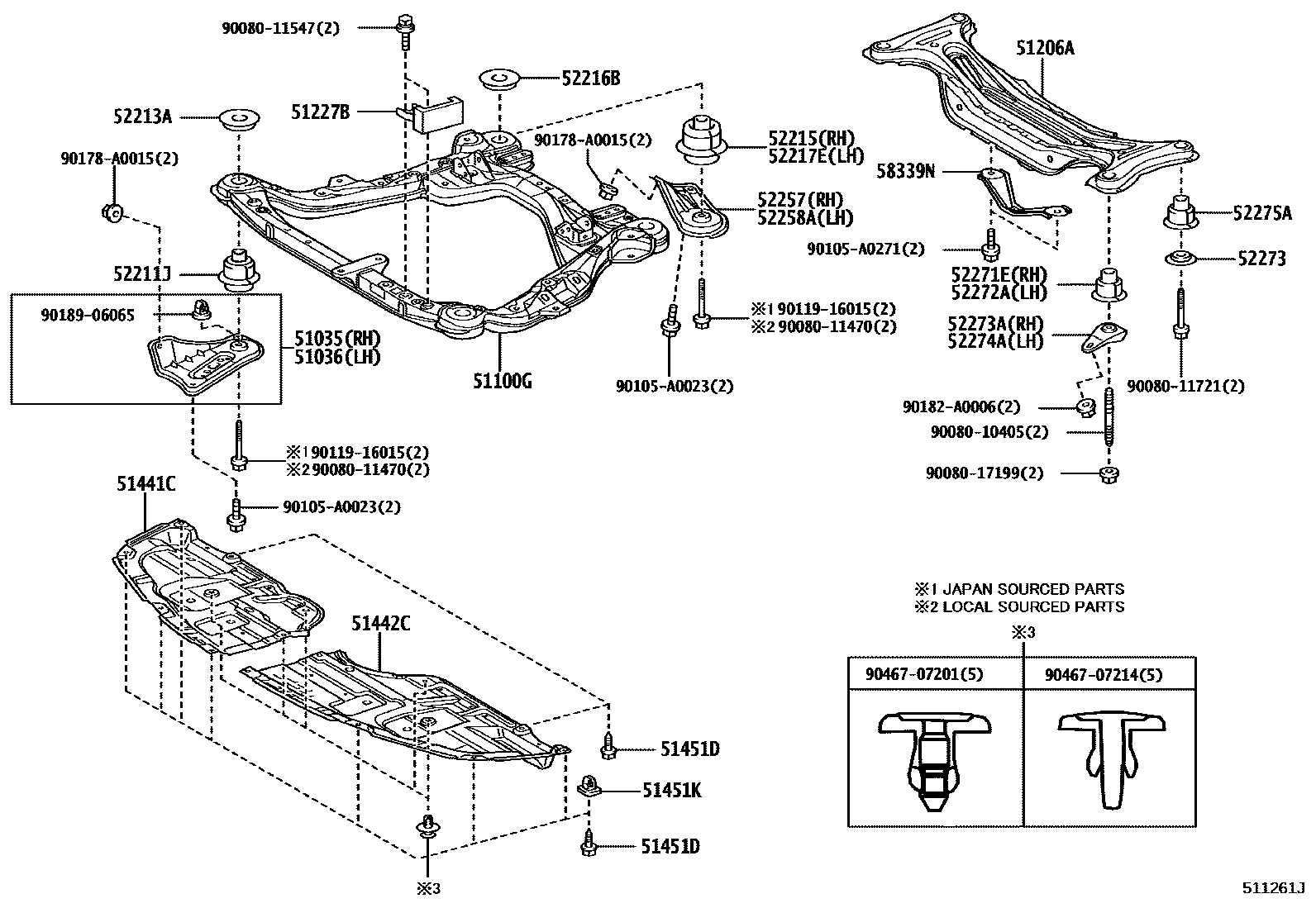 5102 — SUSPENSION CROSSMEMBER & UNDER COVER