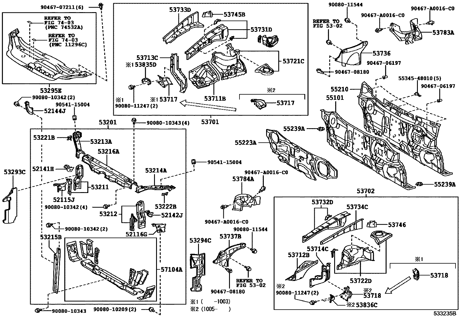 5304 — FRONT FENDER APRON & DASH PANEL