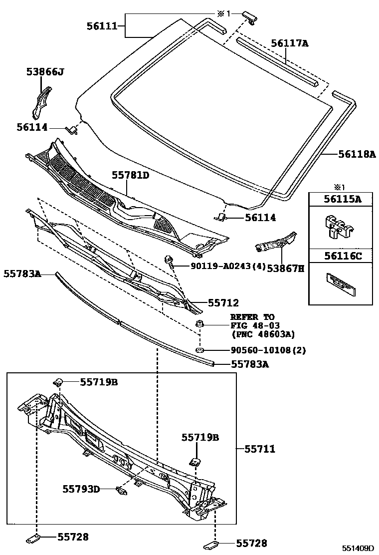 5503 — COWL PANEL & WINDSHIELD GLASS
