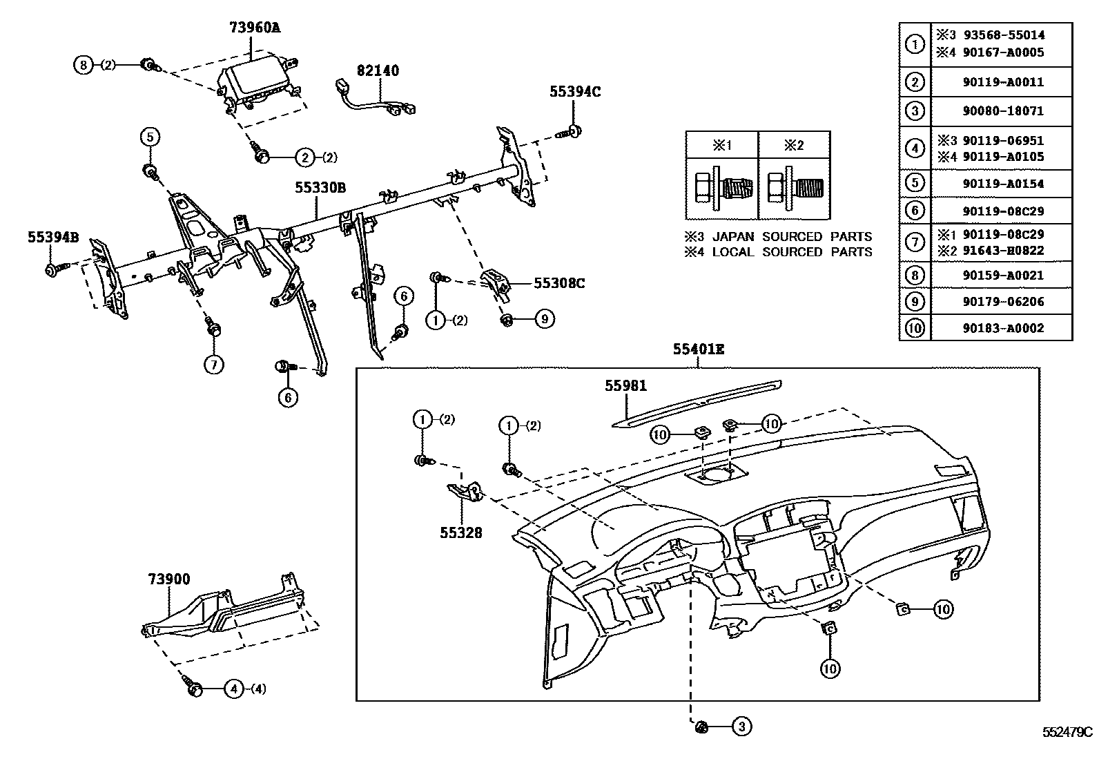 5501 — INSTRUMENT PANEL & GLOVE COMPARTMENT