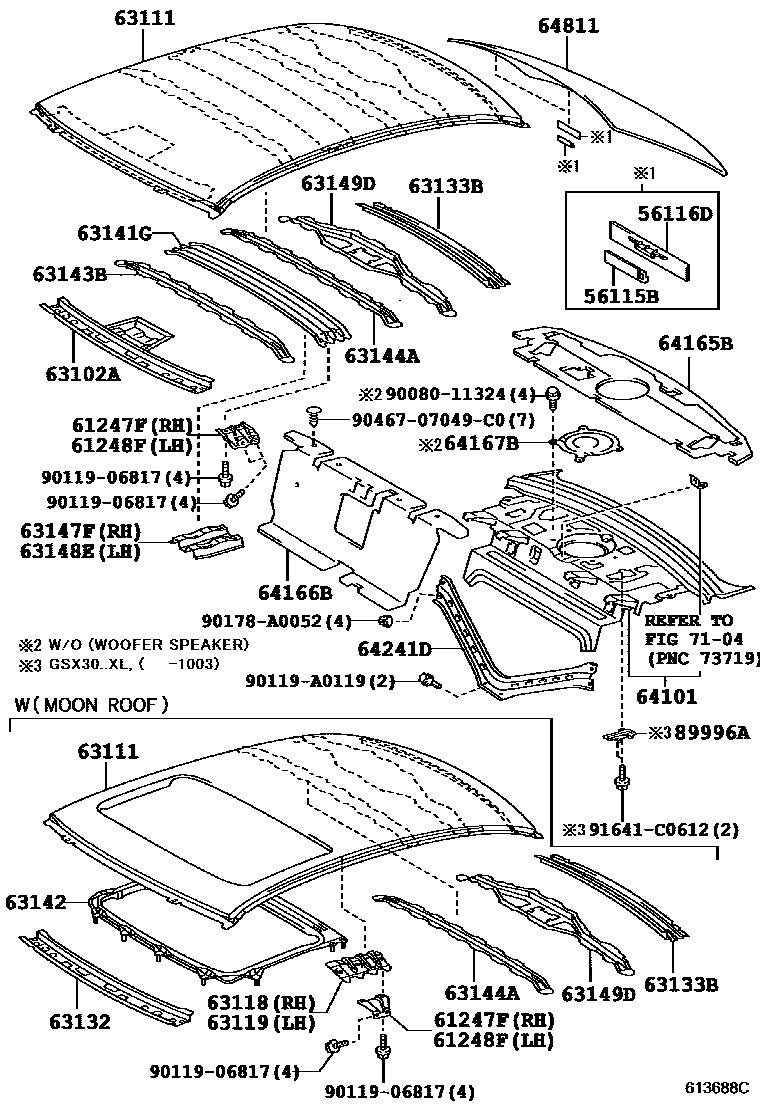 6104 — ROOF PANEL & BACK WINDOW GLASS