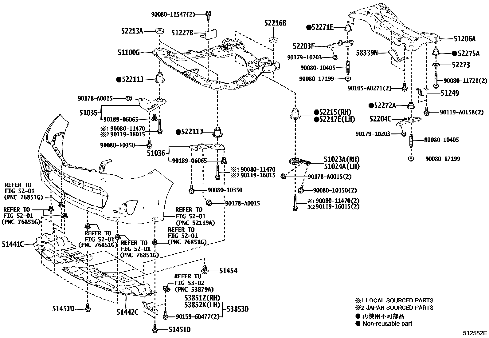 5102 — SUSPENSION CROSSMEMBER & UNDER COVER